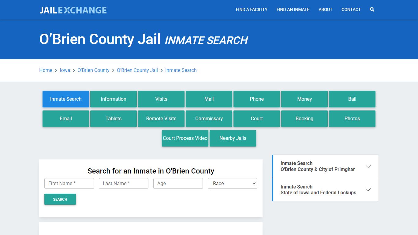 O’Brien County Jail, IA Inmate Search: Roster & Mugshots - Jail Exchange