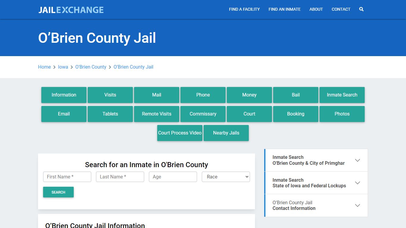 O’Brien County Jail Roster Lookup, IA, Inmate Search